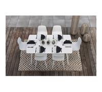 Table De Jardin Rectangulaire En Aluminium Blanc Corfou - 4 Places - Jardiline Multicolore