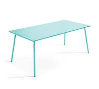 Table de jardin rectangulaire en métal 8 places 180 cm turquoise Palavas Oviala