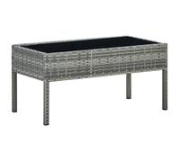 Table de jardin rectangulaire en résine tressée - Gris - 75 x 40 x 37 cm