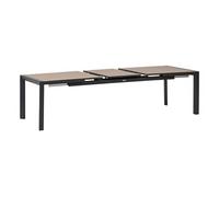 Table de jardin rectangulaire extensible alu Evasion 8/10 places effet bois + 10 fauteuils Piazza - Hespéride