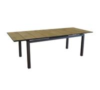 Table extensible - HIVAOA - Aluminium époxy graphite - Plateau à lames HPL - 180/240 x 90 cm