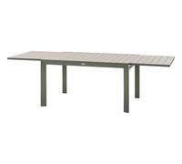 Hespéride Table jardin extensible Evasion Beige 10 places aluminium effet bois rallonge coulissante