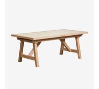 Table De Jardin Rectangulaire Extensible En Bois D'acacia Dubai 200-260-320x100 Cm Tapioca Beige
