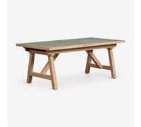 Table De Jardin Rectangulaire Extensible En Bois D'acacia Dubai 200-260-320x100 Cm Vert Foncé