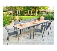Table de jardin rectangulaire extensible rallonge coulissante alu evasion effet