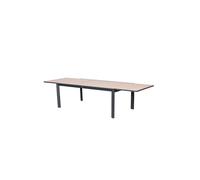 Table De Jardin Rectangulaire Extensible Rallonge Coulissante Alu Evasion Effet Bois Honey Graphite- 10/12 Places - Hespéride Multicolore