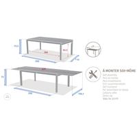 Table De Jardin Rectangulaire Extensible Rallonge Coulissante Alu Evasion Effet Bois Honey Graphite + 12 Fauteuils Piazza - 10/12 Places - Hespéride Multicolore