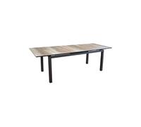 Table de jardin rectangulaire extensible Tahaa plateau Fundermax graphite/wood 180/240 cm