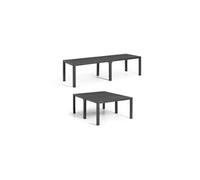 Table de Jardin coloris graphite - finition bois - allibert by Keter modulable - 8 - 10 personnes - julie