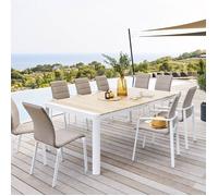Table de jardin rectangulaire ""Paradize"" acacia en aluminium - Hespéride