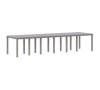 Table de jardin rectangulaire - vidaXL - 350x100x73 cm - Gris clair - Polyrotin - Acier allié