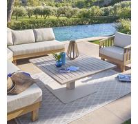 Table de jardin relevable carrée SALIMIA Argile Lin 110 x 69 cm - Aluminium traité époxy Hespéride