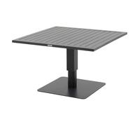 Table de jardin relevable carrée ""Salimia"" graphite 110 x 110 x 69cm en aluminium - Hespéride