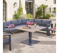 Table de jardin relevable carrée SALIMIA Graphite Honey 110 x 69 cm - Aluminium traité époxy Hespéride