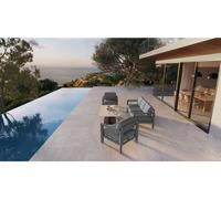 Table de jardin relevable rectangulaire SALIMIA Graphite Honey 150 x 80 69 cm - Aluminium traité époxy Hespéride