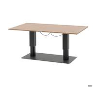 Table de jardin relevable rectangulaire ""Salimia"" graphite & honey 150 x 80 x 69cm en aluminium - Hespéride