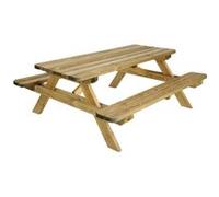 Table de jardin ROBUSTE en bois coloris Pin L.180 x l.160 x H.72,5 cm