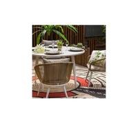 Table de jardin ronde 125 cm en aluminium blanc - vila