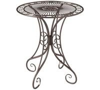 Table De Jardin Ronde 2 Places Style Fer Forgé Dia. 85 Cm Métal Brun