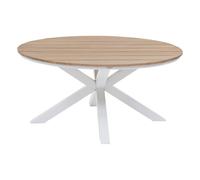 Table de jardin ronde alu acacia oriengo 4 places blanc - hespéride