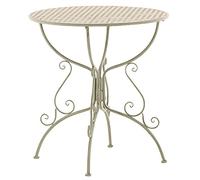 Table de Jardin Ronde AMANDA en Fer Forgé -Table de Bistrot de Style Nostalgique Hauteur 74 cm - Table de Terrasse Diamètre de 70 cm - Solide et Résistante Idéale pour Votre Jardin - Couleur:, Couleur:vert antique