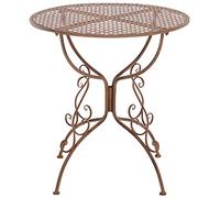 Table de Jardin Ronde AMANDA en Fer Forgé -Table de Bistrot de Style Nostalgique Hauteur 74 cm - Table de Terrasse Diamètre de 70 cm - Solide et Résistante Idéale pour Votre Jardin - Couleur:, Couleur:marron antique