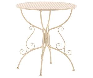 Table de Jardin Ronde AMANDA en Fer Forgé -Table de Bistrot de Style Nostalgique Hauteur 74 cm - Table de Terrasse Diamètre de 70 cm - Solide et Résistante Idéale pour Votre Jardin - Couleur:, Couleur:crème antique