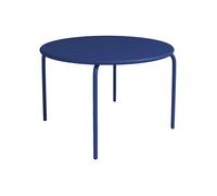 Table de jardin ronde D.110 cm en métal - Bleu nuit - MIRMANDE de MYLIA