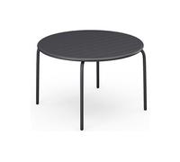 Table de jardin ronde D.110 cm en métal - Gris anthracite - MIRMANDE de