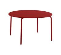 Table de jardin ronde D.110 cm en métal - Rouge - MIRMANDE de MYLIA