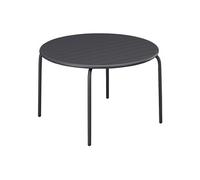 Table de jardin ronde D.130 cm en métal - Gris anthracite - MIRMANDE de MYLIA