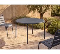 Table de jardin ronde D.130 cm en métal - Gris anthracite - MIRMANDE de MYLIA