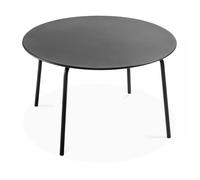Oviala Table de Jardin Ronde en Acier Anthracite 120 x 72 cm - Palavas