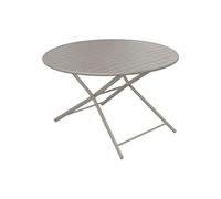 - Table de jardin ronde en aluminium 4 personnes Globe crème