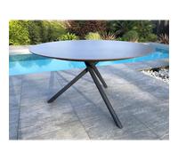 DCB Garden Table de jardin ronde en aluminium gris anthracite