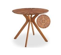 Table de jardin ronde en bois acacia marron
