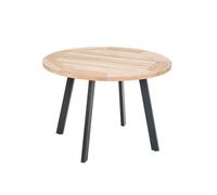 Table de jardin ronde en bois teck - JARDILINE - Cocos - Ø 105 cm - Beige
