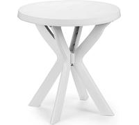 Table de jardin ronde en plastique blanc - 70 cm - Table de camping au design classique