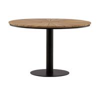 Table de Jardin Ronde en Teck ""Croft"" 120cm Noir