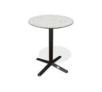 Table de Jardin Ronde en Terrazzo "Bistro" 60cm Blanc