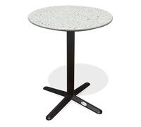 Table de Jardin Ronde en Terrazzo "Bistro" 60cm Blanc