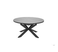 Table De Jardin Ronde En Aluminium Gris Avec Allonge Papillon Palma - Jardiline Multicolore
