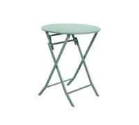 Hespéride Table de jardin Greensboro pliante ronde vert olive 2 places en acier traité époxy