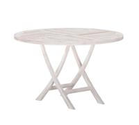 Table de Jardin Ronde "Kenya" 120cm Naturel Blanchi