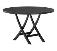 Table de Jardin Ronde "Kenya" 120cm Noir Noir