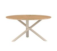 Table de Jardin Ronde "Mexico" 140cm Naturel & Beige