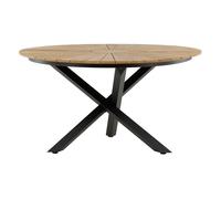 Table de Jardin Ronde "Mexico" 140cm Naturel & Noir