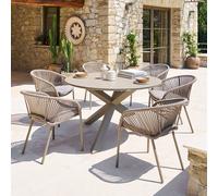 Hespéride Table de jardin oryon 6 places Ø130 cm café