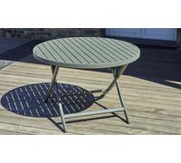 Table de jardin ronde pliante en aluminium 110 cm - Marius