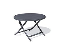 Table de jardin ronde pliante en aluminium - Gris anthracite